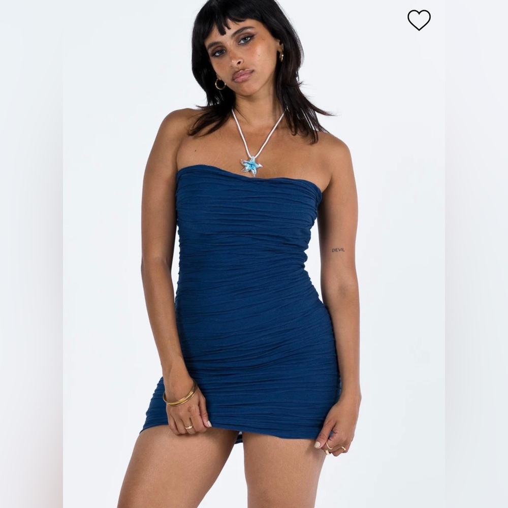 NWT- Princess Polly CECILE STRAPLESS MINI DRESS BLUE